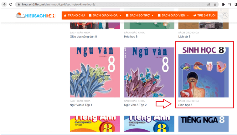 Sách Sinh học 8 (ảnh 1)