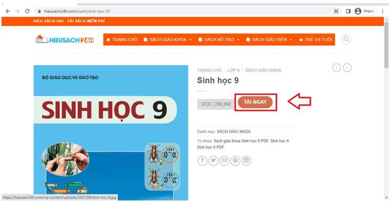 Sách Sinh học 9 (ảnh 1)