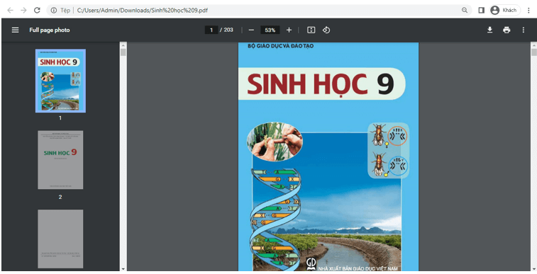 Sách Sinh học 9 (ảnh 1)