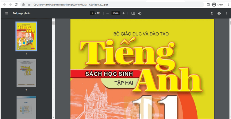 Sách Tiếng Anh 11 (ảnh 1)