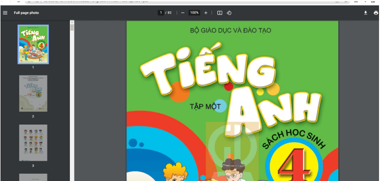 Sách Tiếng Anh lớp 4 (ảnh 1)