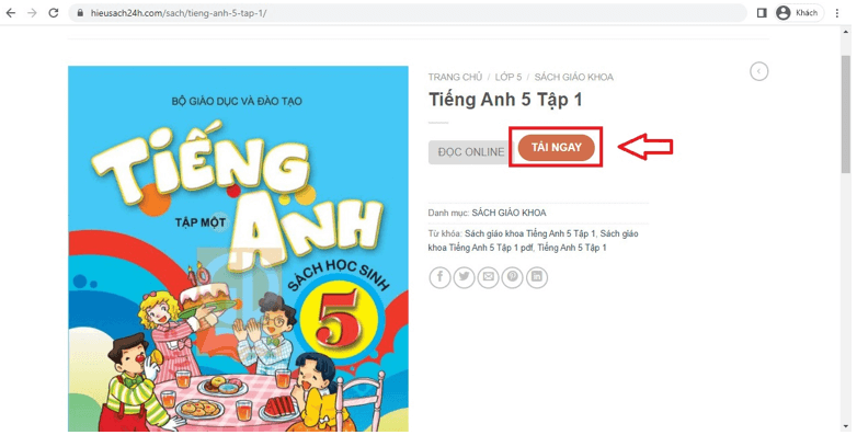 Sách Tiếng Anh lớp 5 (ảnh 1)