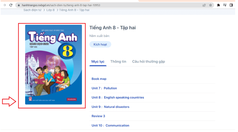 Sách Tiếng Anh 8 (ảnh 1)