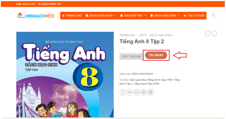 Sách Tiếng Anh 8 (ảnh 1)