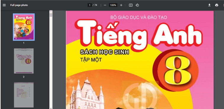 Sách Tiếng Anh 8 (ảnh 1)