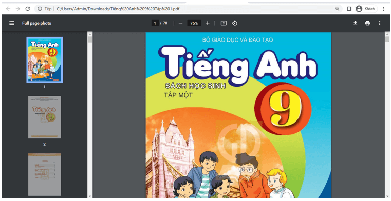 Sách Tiếng Anh 9 (ảnh 1)