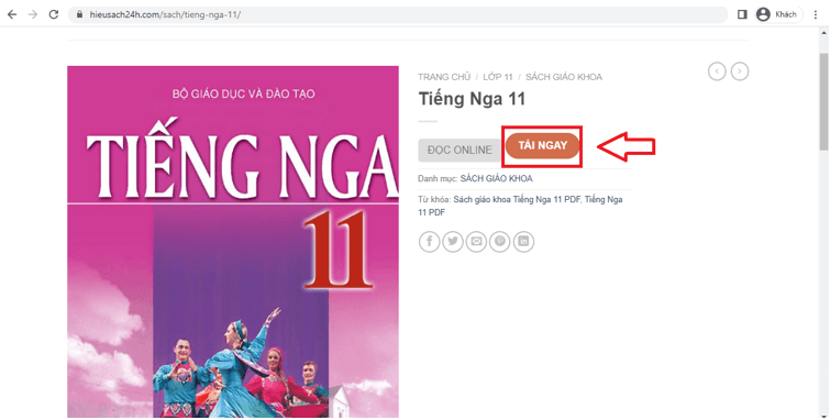 Sách Tiếng Nga 11 (ảnh 1)