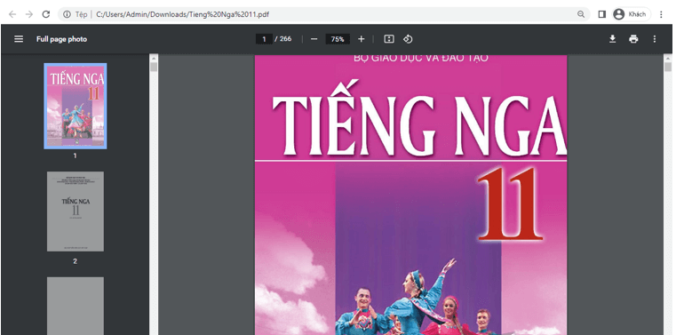 Sách Tiếng Nga 11 (ảnh 1)