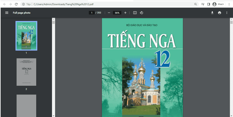 Sách Tiếng Nga 12 (ảnh 1)