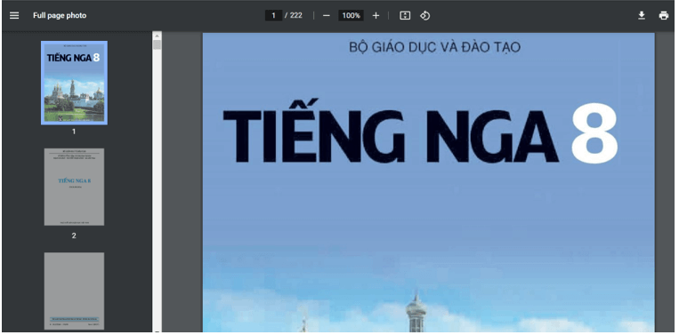 Sách Tiếng Nga 8 (ảnh 1)