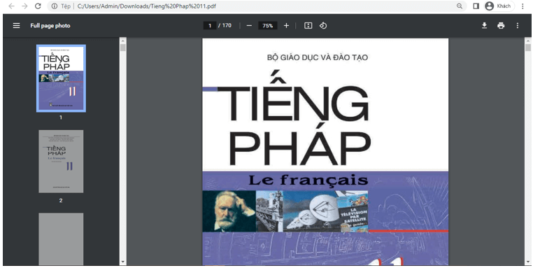 Sách Tiếng Pháp 11 (ảnh 1)