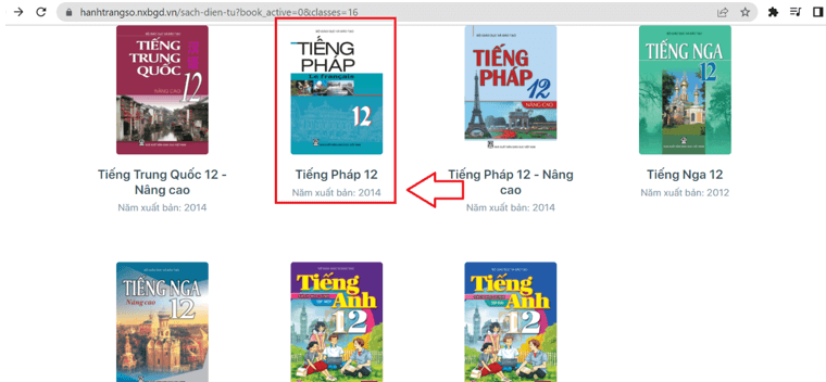 Sách Tiếng Pháp 12 (ảnh 1)