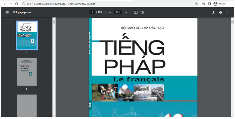 Sách Tiếng Pháp 12 (ảnh 1)