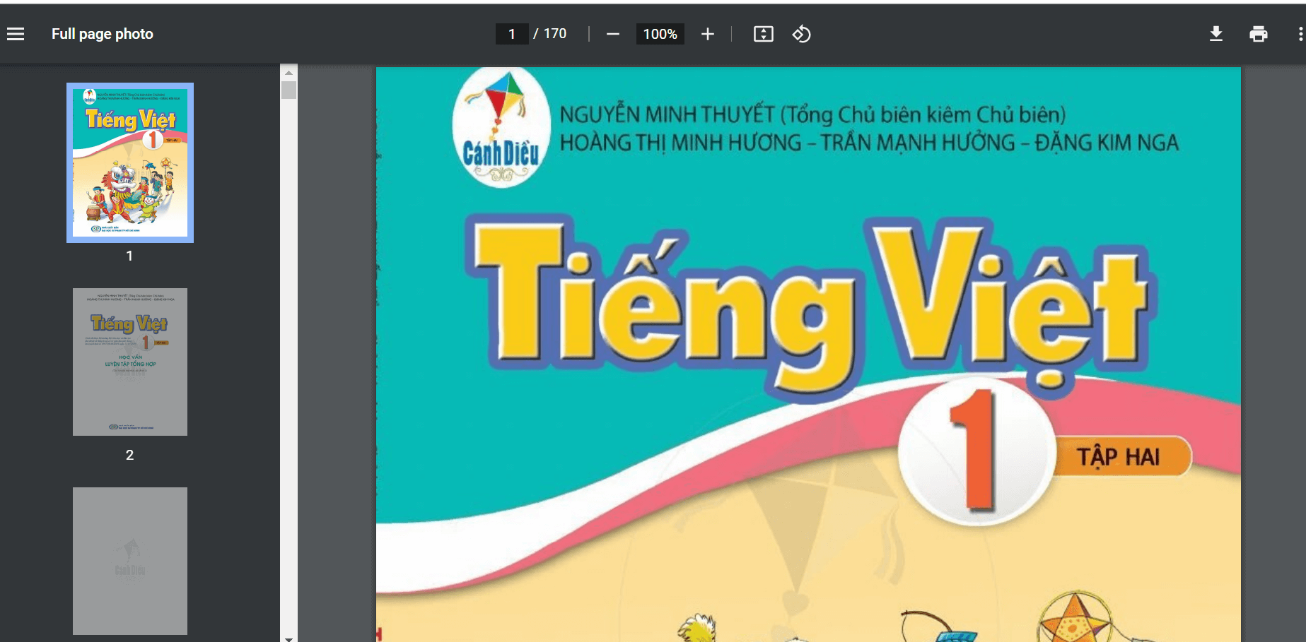 Sách Tiếng Việt lớp 1 Cánh diều