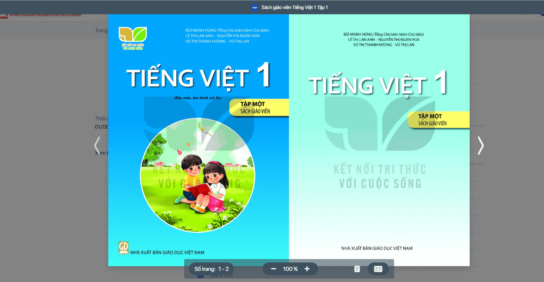 Sách Tiếng Việt lớp 1 Kết nối tri thức