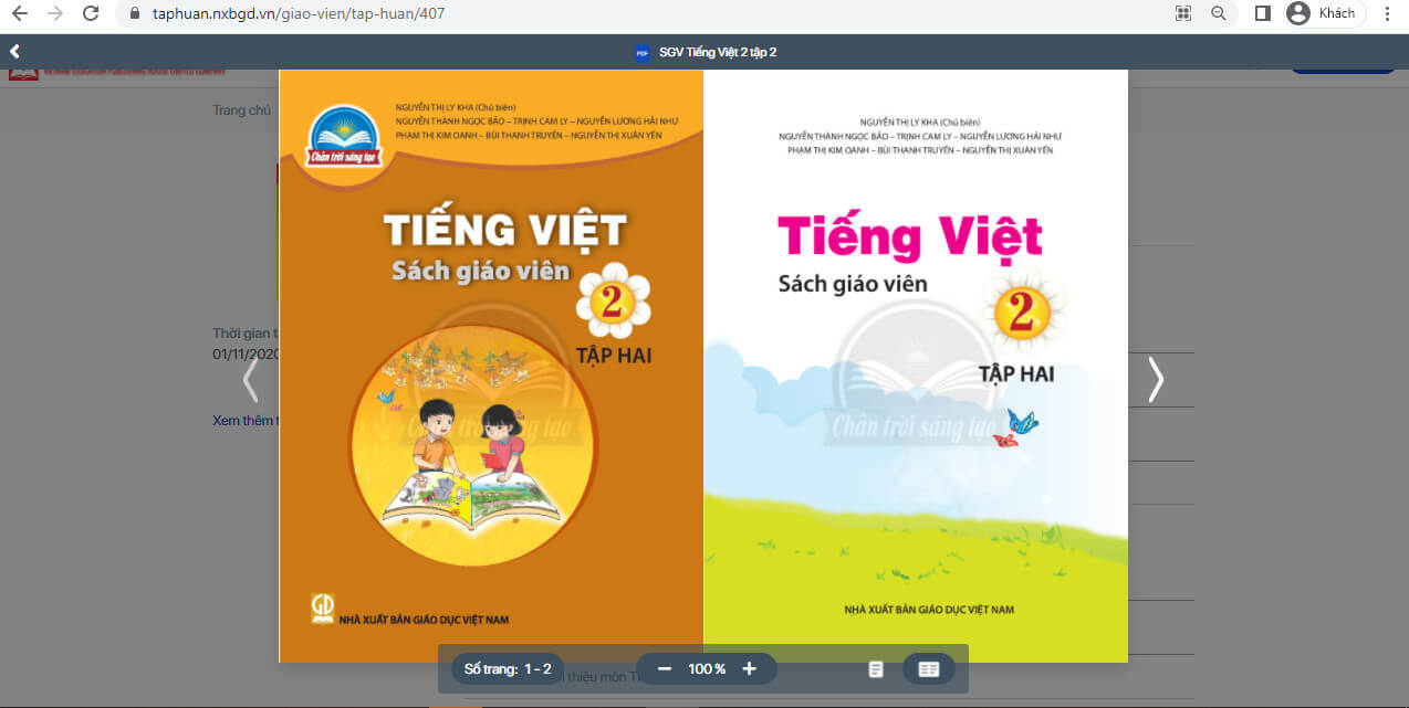 Sách Tiếng Việt lớp 2 Chân trời sáng tạo