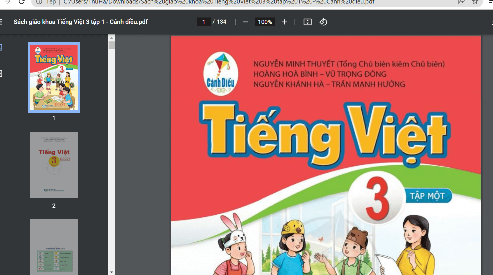 Sách Tiếng Việt lớp 3 Cánh diều