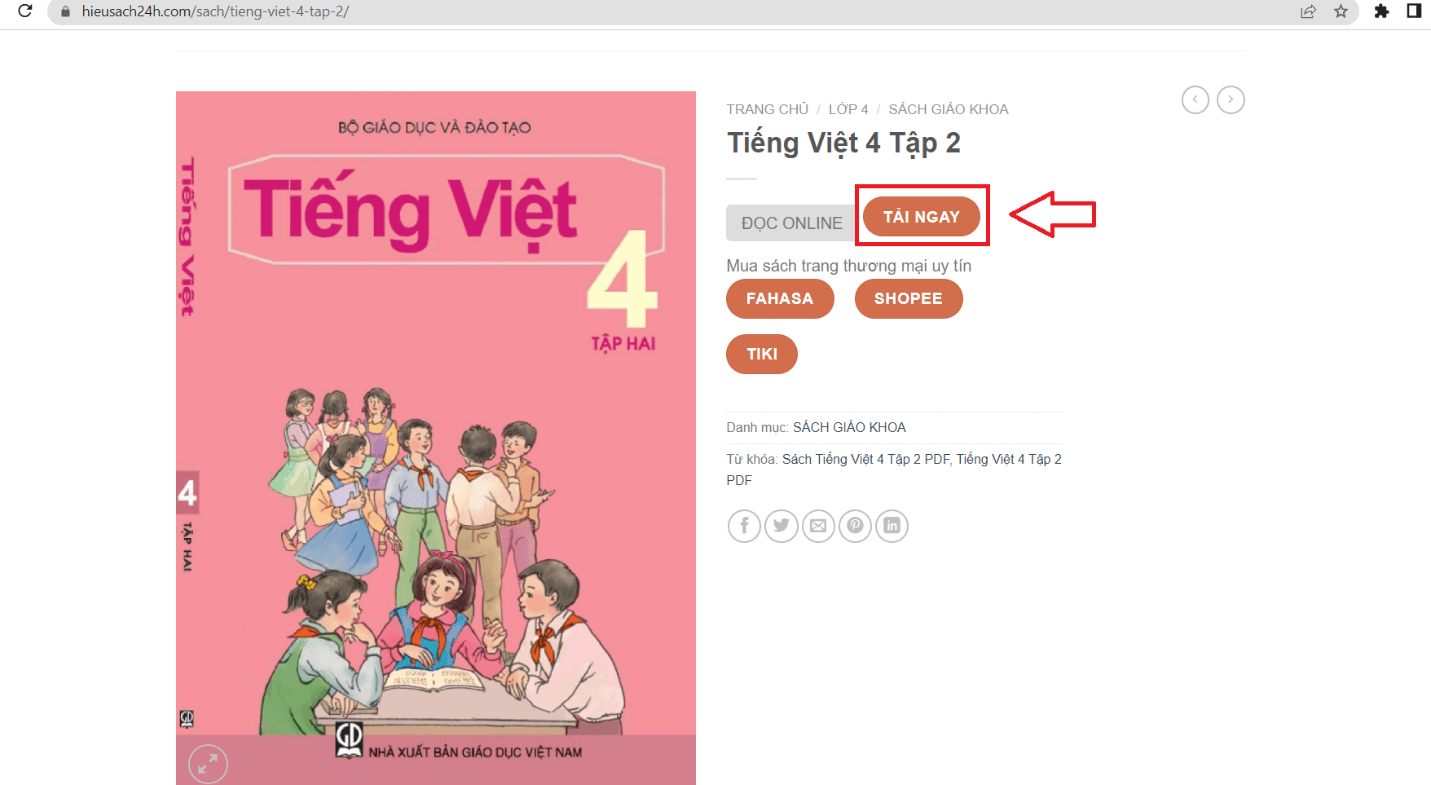 Sách Tiếng Việt lớp 4