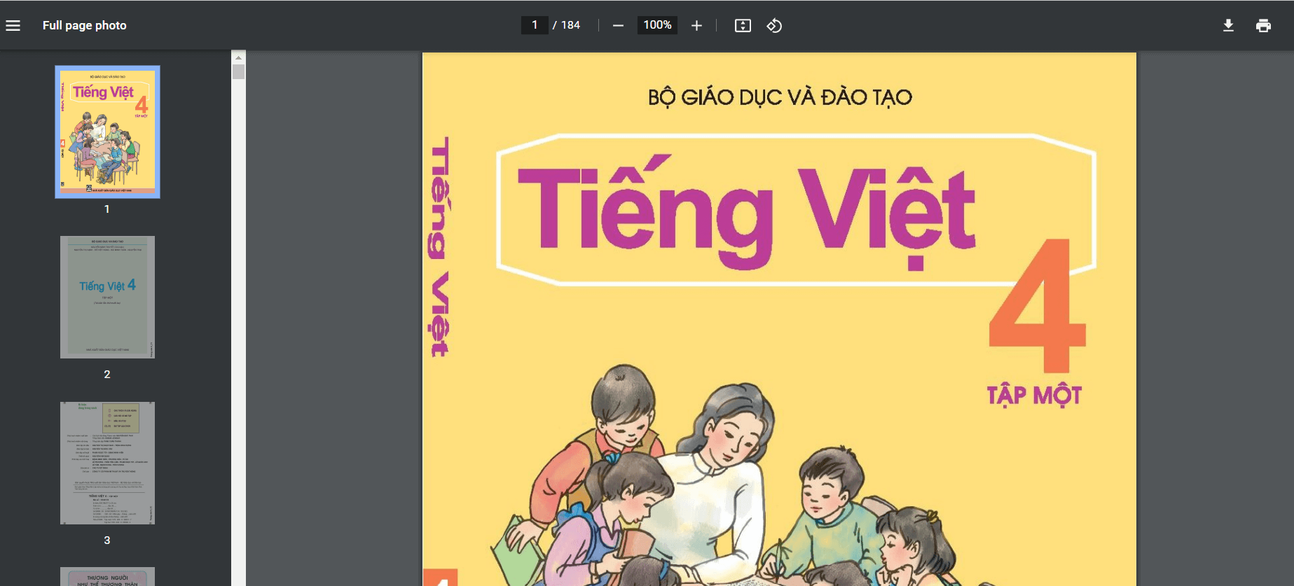 Sách Tiếng Việt lớp 4