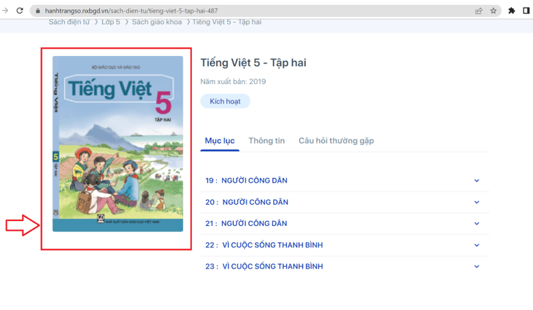 Sách Tiếng Việt lớp 5 (ảnh 1)