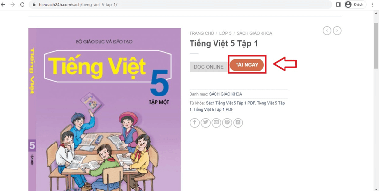 Sách Tiếng Việt lớp 5 (ảnh 1)