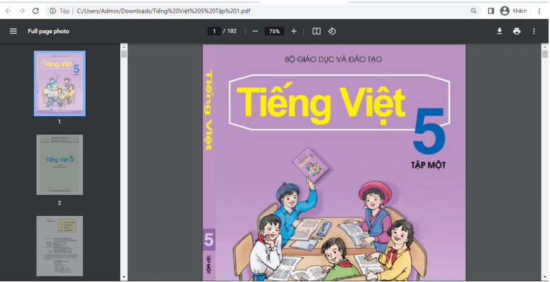 Sách Tiếng Việt lớp 5 (ảnh 1)