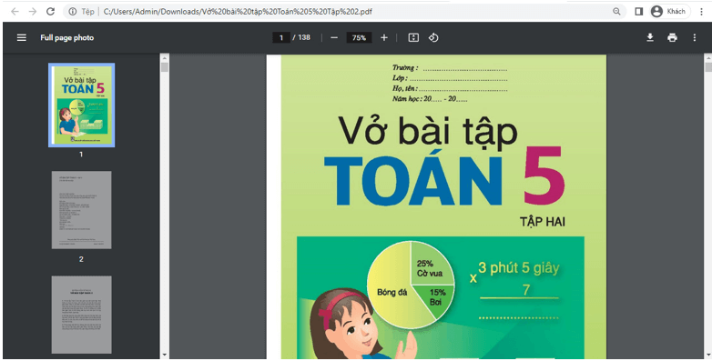 Sách Toán lớp 5 (ảnh 1)