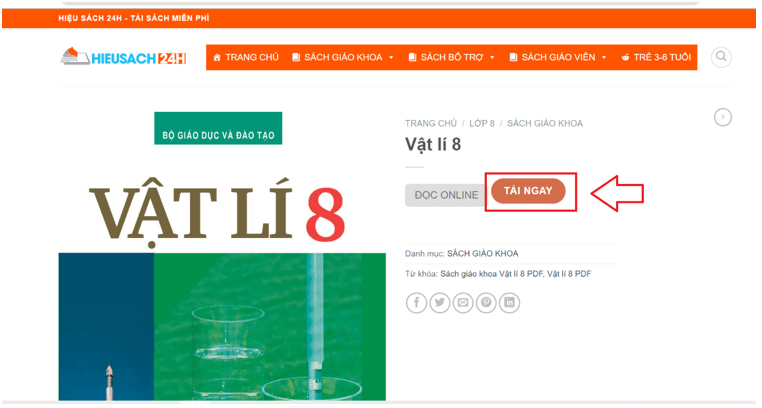 Sách Vật lí 8 (ảnh 1)