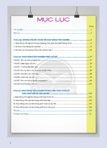 Sách giáo viên Hoạt động trải nghiệm lớp 1 Chân trời sáng tạo PDF