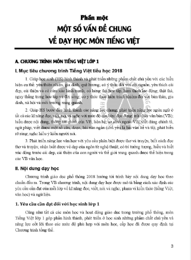 Sách giáo viên Tiếng Việt lớp 1 Vì sự bình đẳng và dân chủ trong giáo dục PDF