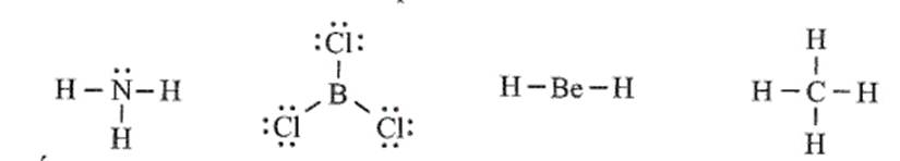 Cho công thức Lewis của các phân tử trang 31 sách bài tập Hóa học lớp 10