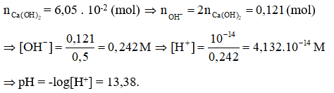 Hoà tan hoàn toàn a gam CaO vào nước thu được 500 mL dung dịch nước vôi trong