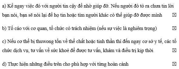 Hãy nêu cách thức tự bảo vệ trong tình huống cụ thể
