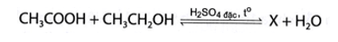 Cho phản ứng: CH3COOH + CH3CH2OH → X + H2O. X có tên gọi là