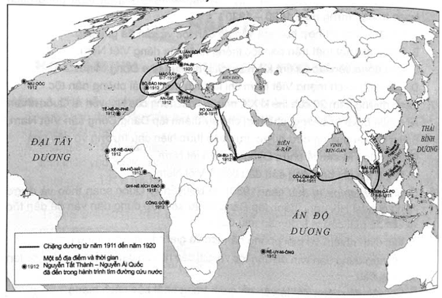 Nêu nhận xét của em về hành trình tìm đường cứu nước của Nguyễn Tất Thành- Nguyễn Ái Quốc