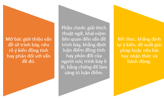 Vẽ sơ đồ tóm tắt dàn ý bài trình bày ý kiến về một vấn đề xã hội