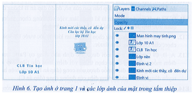 Hãy tạo một tấm thiệp mời, loại có thể gấp được (minh hoạ ở Hình 2)