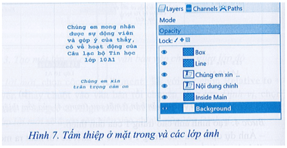 Hãy tạo một tấm thiệp mời, loại có thể gấp được (minh hoạ ở Hình 2)
