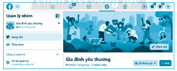 Em hãy thực hành tạo một nhóm kín với tên Gia đình yêu thương, sau đó thêm tài khoản các thành viên gia đình (ảnh 3)