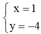 Trong mặt phẳng tọa độ Oxy, cho vectơ u = (-2;-4), vectơ v = (2x-y;y). Hai vectơ u và vectơ v bằng nhau nếu