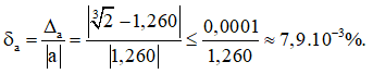 Cho biết căn bậc 3 của 2 = 1,25992104989...