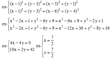 Cho tam giác ABC có toạ độ các đỉnh là A(1; 3), B(3; 1) và C(6; 4)