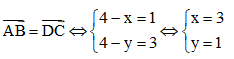 Cho ba điểm A(1; 1), B(2; 4), C(4; 4) Tìm toạ độ điểm D sao cho ABCD là một hình bình hành