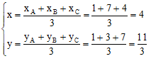 Cho tam giác ABC có toạ độ các đỉnh là A(1; 1), B(7; 3), C(4; 7) và cho các điểm M(2; 3), N(3; 5)