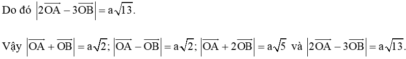 Cho tam giác OAB vuông cân, với OA = OB = a