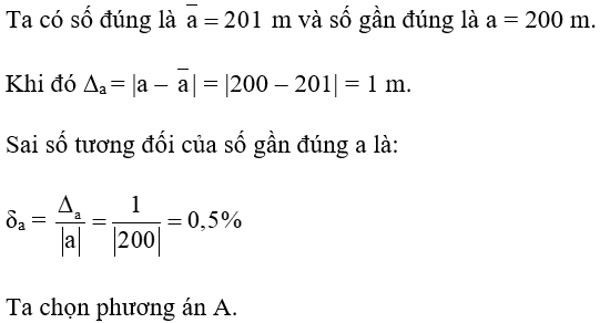 Một học sinh thực hành đo chiều cao của một toà tháp cho kết quả là 200 m