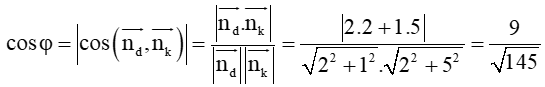 Cho hai đường thẳng d: 2x + y + 1 = 0 và k: 2x + 5y – 3 = 0