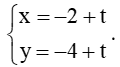 Đường thẳng qua A(1; –1) và B(–2; –4) có phương trình là