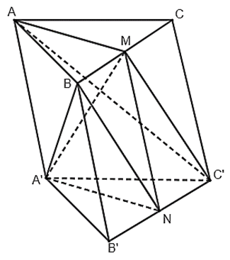 Cho hình lăng trụ tam giác ABC.A'B'C'. Gọi M, N lần lượt là trung điểm của BC, B'C'
