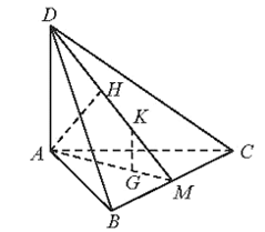 Cho tứ diện ABCD có DA ⊥ (ABC) ABC là tam giác cân tại A Gọi M là trung điểm của BC